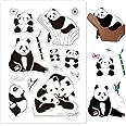 GLOBLELAND Panda Paradies Muster Klare Stempel Silikonstempelkarten für Kartenherstellung und DIY Scrapbooking