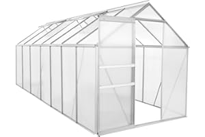 Zelsius Aluminium Gewächshaus 430 x 190 cm | 6 mm Hohlkammerplatten, UV-beständig, Winterfest | Treibhaus, Pflanzenhaus, Tomatenhaus, Frühbeet, Anbau Gewächshaus, Tomatengewächshaus, Gartenhaus