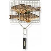 Amig - Double BBQ Grill - 50 x 32 cm - Stainless Steel - BBQ Grill for Meat and Vegetables - Mod. AM34