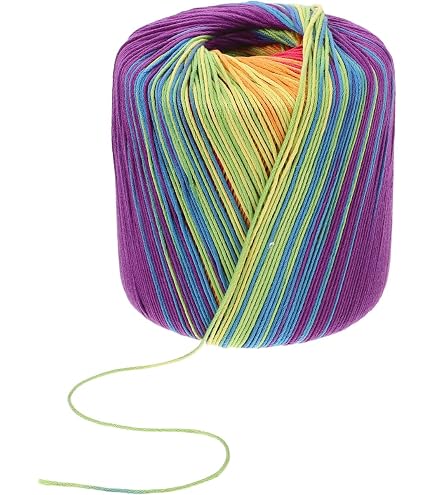 Milisten Gradient Baumwollgarn – 1 Rolle, 133 M, Regenbogenfarbe Zum Häkeln & Stricken
