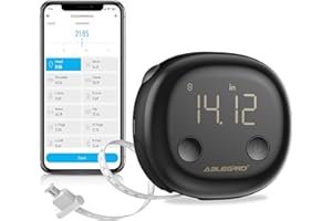 ABLEGRID Smart Body Tape Measure Rechargeable,Digital Body Measurement Device with Fitdays APP,Accurate Retractable Measuring Tool for Muscle Gain,Weight Loss,Workout,Fitness Gifts,Locking,60in/150cm