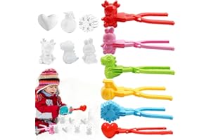 SOETDERT Lot de 6 pinces à boules de neige, clip pour boules de neige, jouets d'hiver, jouets pour enfants, pour les batailles de boules de neige en hiver et en plein air