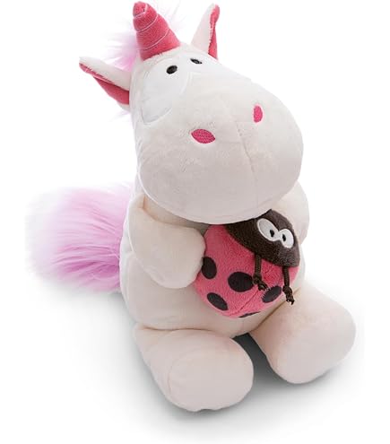 NICI Portachiavi Unicorno Diamond Dust 10 Cm – Peluche Glitterato Grigio E Rosa