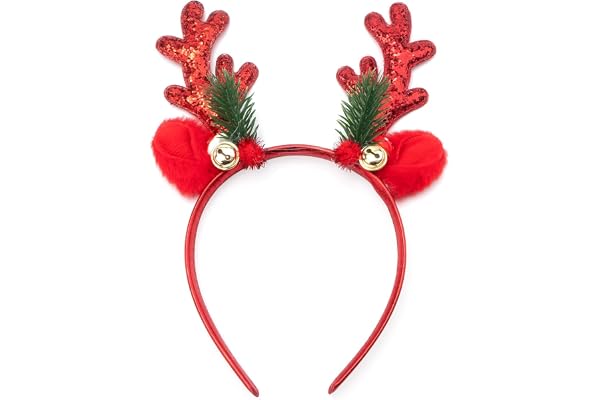 IHLOOTD Serre Tete Renne Noel, Cerf Tete Noel Bandeau en Bois de Cerf Accessoires Cheveux Noel pour Femme Fille, FêTe De Noël, Cosplay, Mascarade