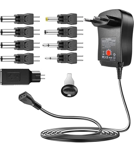 Alimentatore 9v 1a (1000mA) Con Spina USA - Adattatore AC/DC Con