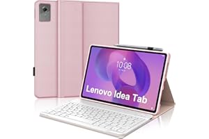 JADEMALL Keyboard Case for Lenovo Idea Tab 11 Inch, UK Layout Wireless Detachable Bluetooth Keyboard with Stand Cover and Pen Holder for Lenovo Idea Tab 11" 2025 (TB336FU/TB336ZU) Tablet, Pink