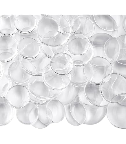 PATIKIL 100 Stück Glas-Cabochons 10 Mm – Klare Runde Glaskuppeln Mit Flacher Rückseite Für DIY-Schmuck