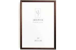 Artower® Bilderrahmen Vintage Braun Holz Rahmen für DIN A3 29,7 x 42 cm | Posterrahmen Groß Collage | Picture Frame Vintage Brown Wood 30x42 cm | Retro Schmal Bilderrahmen | Braun Poster Rahmen