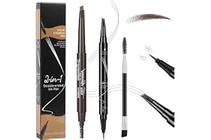 BUTBU Flytande ögonbrynspenna, 3D Micro ögonbrynspenna, Ögonpennor, Express Brow Ultra Slim, Ögonbrynsfärg, Långvarig, Skapar ett naturligt utseende, Pinsel ingår