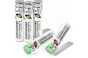 Mspalocell 1.5V AAA Batterilitium 1300 mWh laddningsbara 8 bitar, tigertryck Fast laddning återbelastade AAA-batterier, med l
