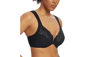 Lemorosy Wide Strap Front Closure Bra Lace Full Figure Underwire