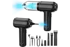 VEGREM Soplador de Aire para PC y Aspirador 2 en 1, 3 Velocidades, 110.000 RPM, 4000 mAh, con Boquillas, Cepillo de Limpieza de Teclado y Cable de Carga USB,Aire Comprimido Limpieza PC, Coches, Sofás