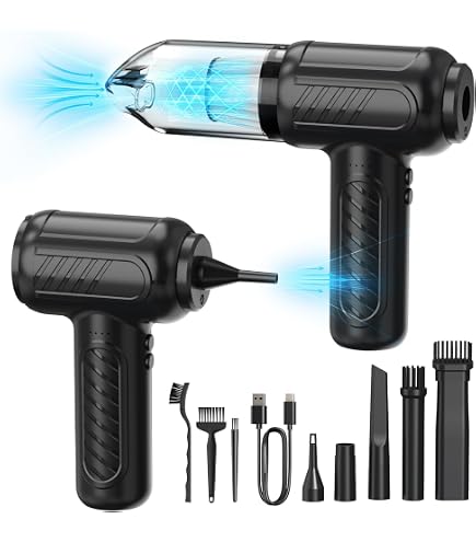 FNNEMGE Soffiatore Elettrico Senza Fili Max 220000 giri/min &12000mAh & 4 Velocità Regolabile con Illuminazione Ausiliaria. Adatto per la Rimozione della Polvere su PC, Tastiere, Auto