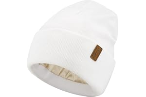 Bequemer Laden Femmes Hiver Chaud Satin Doublé Bonnet Tricot Slouchy Chapeaux Soie Doublure Ski Bonnets pour Femme Homme