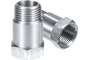 SAVITA 2 Pièces 35mm Detrompeur Sonde Lambda Montage Bossage Raccord, Voiture Capteur Bonde Adaptateur Defouler Droit Connecteurs Filetés Extension GM Raccords M18x1.5