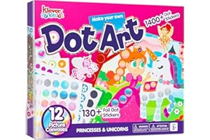 Klever Kits Kit d'art à pois pour enfants, autocollants sans désordre pour tout-petits de 3 à 7 ans, kits d'artisanat, activité créative, jouet de voyage, cadeaux d'anniversaire pour garçons et filles