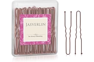 JASVERLIN U Shaped Hair Pins for Women, Brown Bobby Pins Bun Hair Grips Styling Long Large Metal Updo Ballet Dance Accessories 2.4 inch 100 Pcs