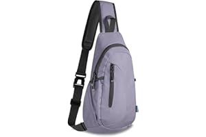 TITECOUGO Small Canvas Sling Bag Lightweight Crossbody Bag for Women Rucksack for Men Running Backpack Travel Chest Pack Shoulder Daypack for Gym Work Outdoor Hiking Sports Light Purple
