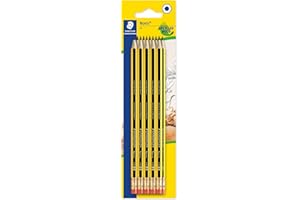 STAEDTLER 122-2 BK10 Noris Graphite Pencil with Eraser Tip - HB (Pack of 10)