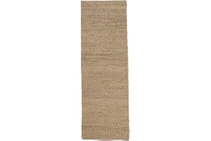 RugVista Siri Yute, Alfombra de Exterior y Interior, Yute Natural, 80 x 250 cm, Reversible, Resistente y ecológico, Balcón Cubierto terraza jardín, Sólo Limpieza en seco, Beige/Beige Crema,