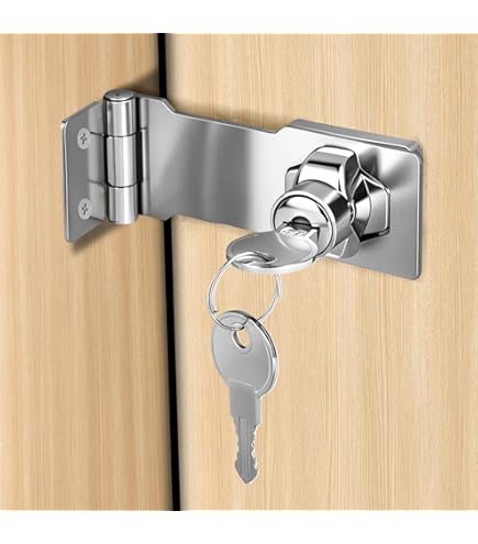 DXLing 2 Pièces Loquet Porte Cadenas Droit Ouvert Moraillon Cadenas Verrou De Porte à Pêne