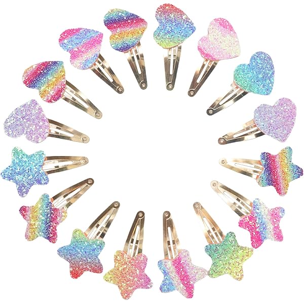 Glitzer Haarspangen Set Für Mädchen – 16 Teile Mit Krone, Stern, Herz & Mehr