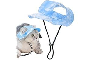 XIIXUUJ Sombrero De Sol Ajustable para Perros, Sombrero De Pescador para Gatos, Sombrero Ancho del Verano De La Protección Solar del ala, para Perros Pequeños, Cachorros, Gatos