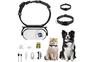 GHWMYD Collier d'appareil photo pour chat blanc 128 G avec pinces pour appareil photo pour chiens et chats