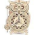 RoWood Owl Clock 3D Wooden Puzzles with Timer, Wooden Model Building Kit for Adults to Build - Educational DIY Crafts Kit, Creative Birthday
