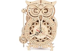 RoWood Puzzle 3D Madera Reloj de Buho Maquetas para Construir Adultos, Maquetas de Edificios Madera Adultos, Regalos para Adultos y Niños