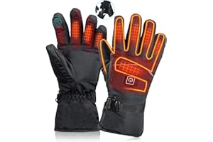 RHESHIN Gants Chauffants électriques d'hiver Chauds Imperméables avec Fonction pour écran Tactile pour Cyclisme Pêche Chasse Ski Randonnée pour Homme et Femme