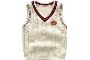 SHENGWAN Niños Cuello en V Chaleco Vest Sweater Jerséis de Punto Sin Manga Jersey