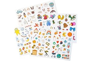 AYVRUOP sticker fotoalbum,4 Blatt 178 Stück Sticker Babyalbum Aufkleber Fotoalbum Baby Babysticker Aufkleber für Babyelement-Fotoalben für Kinder Babyparty Geschenk Jahr Buch Scrapbook Zubehör