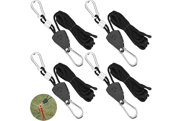 4 STK spännlinor med trådspännare, 2,4 m Justerbar spärrnyckel Hanger | Justerbar spärr med krokar, camping rep upphängning, markis, tillväxttillbehör