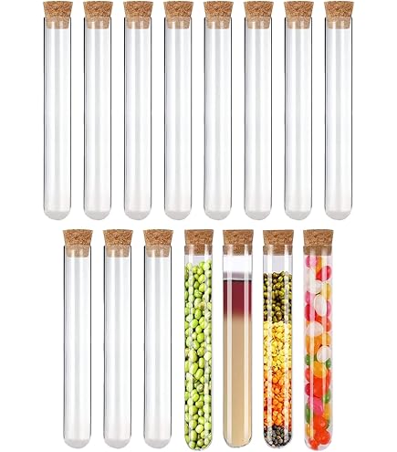 Set 12 Provette Vetro Con Supporto - Per Esperimenti Scientifici E DIY, 15.5cm