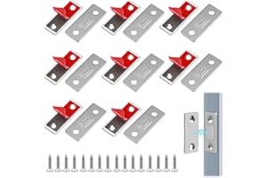 VYLRO 8 Pièces Aimant Porte Placard Coulissante Coller, Ultra Mince Loqueteaux Magnétiques, Vis Aimant Meuble Fermeture, Aimant Adhésif Fermeture Placard, pour Tiroir, Armoire, Porte Coulissant, Fenêtre