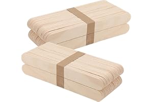 MUKCHAP 400 PCS 8 Inch Wooden Popsicle Sticks, 200 x 25 x 1.6mm Jumbo Lolly Sticks, Ice Cream Lollipop Sticks for DIY Craft, natural