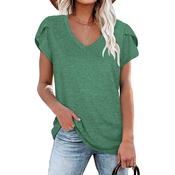 T-shirt Femme Protect Nature - Impression Coquelicots Et Abeille - Col V - 100% Coton - Message écologique
