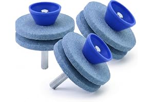 QWORK® 3 delar gräsklippare slipmaskiner för trädgårdsverktyg, kompatibel med elektriska eller manuella borrar