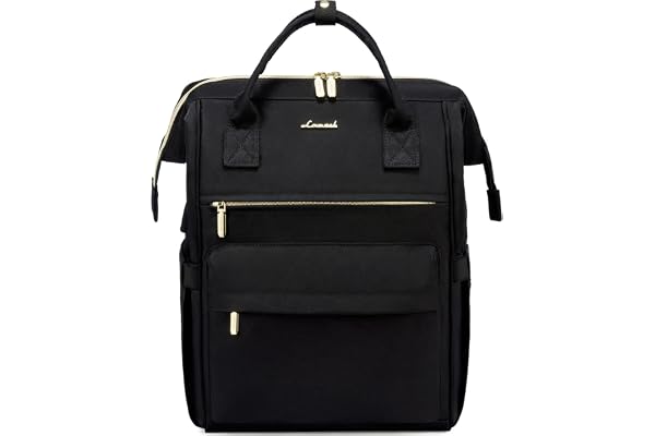 LOVEVOOK Sac a Dos Femme, 15,6 Pouces Imperméable pour Ordinateur Portable Elegant Antivol Avec Port de Charge USB & PC Compartiment pour Collège Voyage Loisir Travail Affaire, Noir
