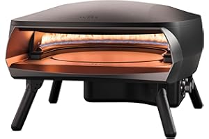 WITT Forno pizza a gas WITT ETNA ROTANTE per pizza napoletana e in teglia, lasagne PIETRA GIREVOLE ROTANTE AUTOMATICA (NERO)