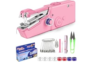FANWINKJ Lightweight and Portable Mini Sewing Machine for Quick Fixes and Creative DIY Crafts On-the-Go. Perfect for Beginners and Professionals Alike. Compact Design Ideal for Travel-Pink