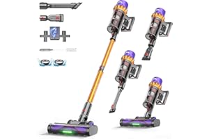 AlloyMove Cordless Vacuum Cleaner, 80Min/50Kpa/550W Vacuum Cleaner for Home, Rechargeable Stick Vacuum Cleaners with Wall-Mount Charging Station&Anti-Tangle, Lightweight Vacuum for Pet Hair/Carpet A05