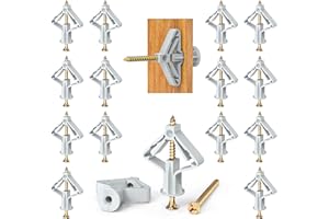 Ronoza Zestaw 100 kołków rozporowych do płyt gipsowo-kartonowych, ze śrubami, do płyt gipsowo-kartonowych, płyt gipsowo-kartonowych, mocowania w betonie (50 kołków + 50 śrub)