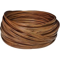 Tira De Ratán Sintético De Polietileno - 7mm X 80m, Color Gris Claro Grano Madera - Para Reparar Muebles De Mimbre Y Exterior