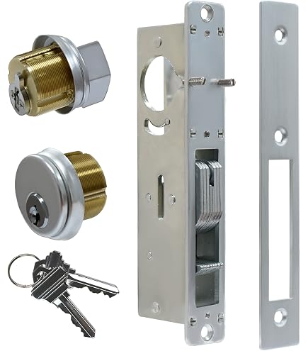 Pacific Doorware Storefront Door Mortise Lock Combo - Hook Deadbolt & Cylinders, 1-1/8" Backset - View #7
