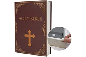 PACOLO Echtes Papiertransferbuch sicher für Schmuck, Geld und Bargeld, hohl mit verstecktem Fach, Schlüssel und Zahlenschloss (SCHLÜSSEL, Bibel)