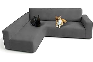FOCARIS НОМЕ FOCARIS Home Funda Sofa Chaise Longue Protector Ajustable y Repelente al Agua Funda Brazo Largo Izquierdo Gris/Negra (Long. máx. 280 cm) Acolchado 1 Pieza Cubre Sofa Packaging presentación Regalo