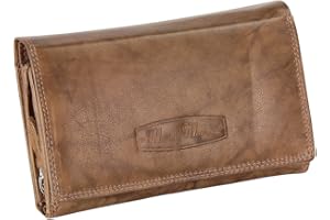 Ledershop24 RFID Women's Leather Wallet Gift Set + Exclusive Key Ring Long Natural Leather