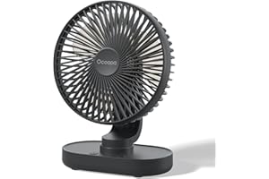 OCOOPA Ventilador USB Silencioso, 16cm Oscilante de Escritorio Con Batería Recargable 4000mAh, Portátil, 4 Velocidades Para Hogar, Cocina, Dormitorio, Oficina, Plata